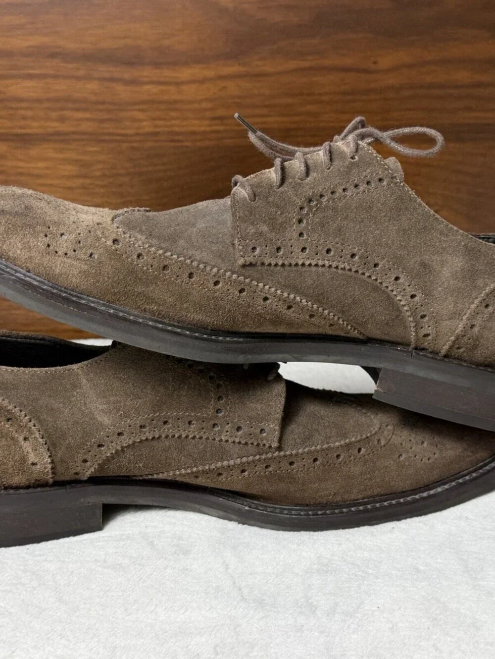 To Boot New York Adam Derrick Mens 11 Brown Suede Wingtip Brogue Oxford Shoes